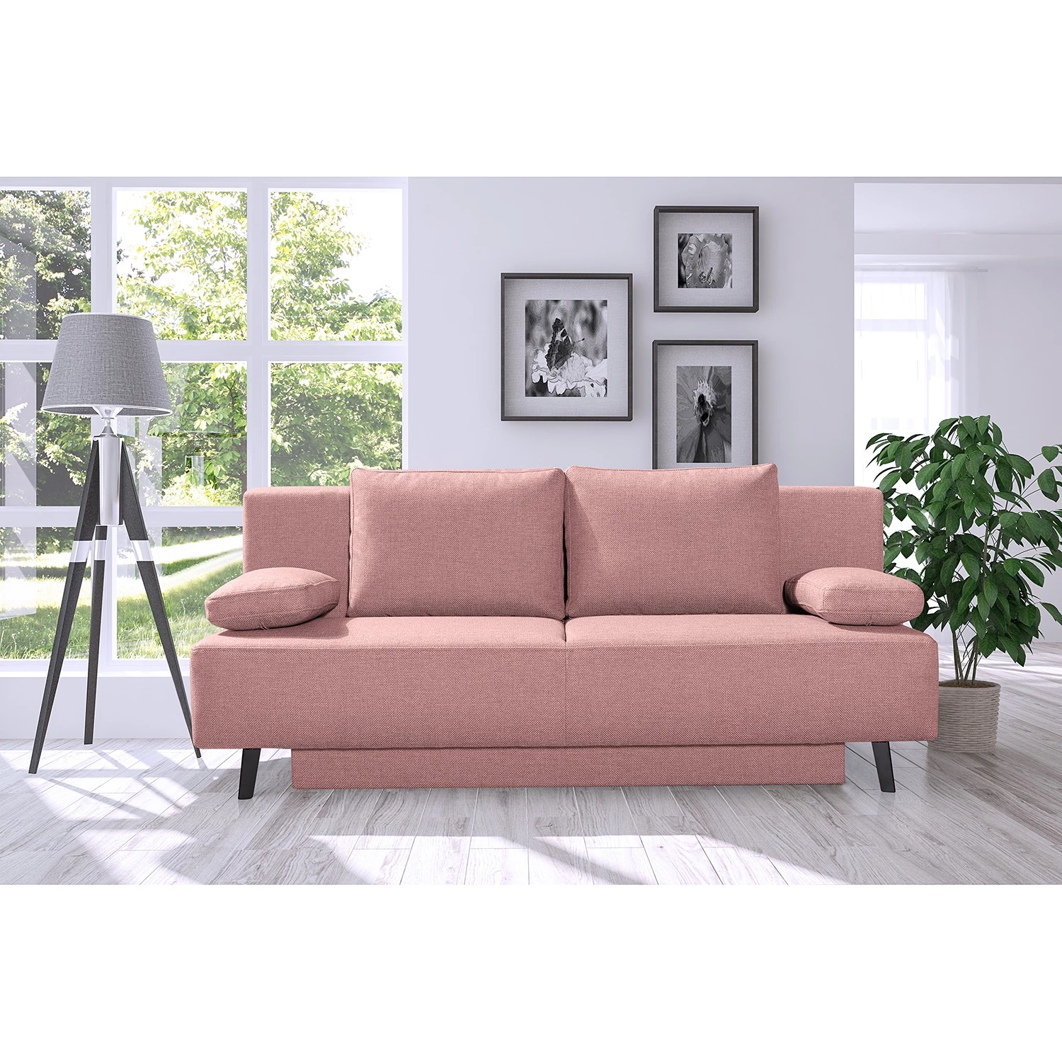 Mørteens Canapé convertible Kaukonen - Tissu structuré - Tissu structuré Stilla: Rose vieilli 4 Mørteens Canapé convertible Kaukonen - Tissu structuré - Tissu structuré Stilla: Rose vieilli – Image 2