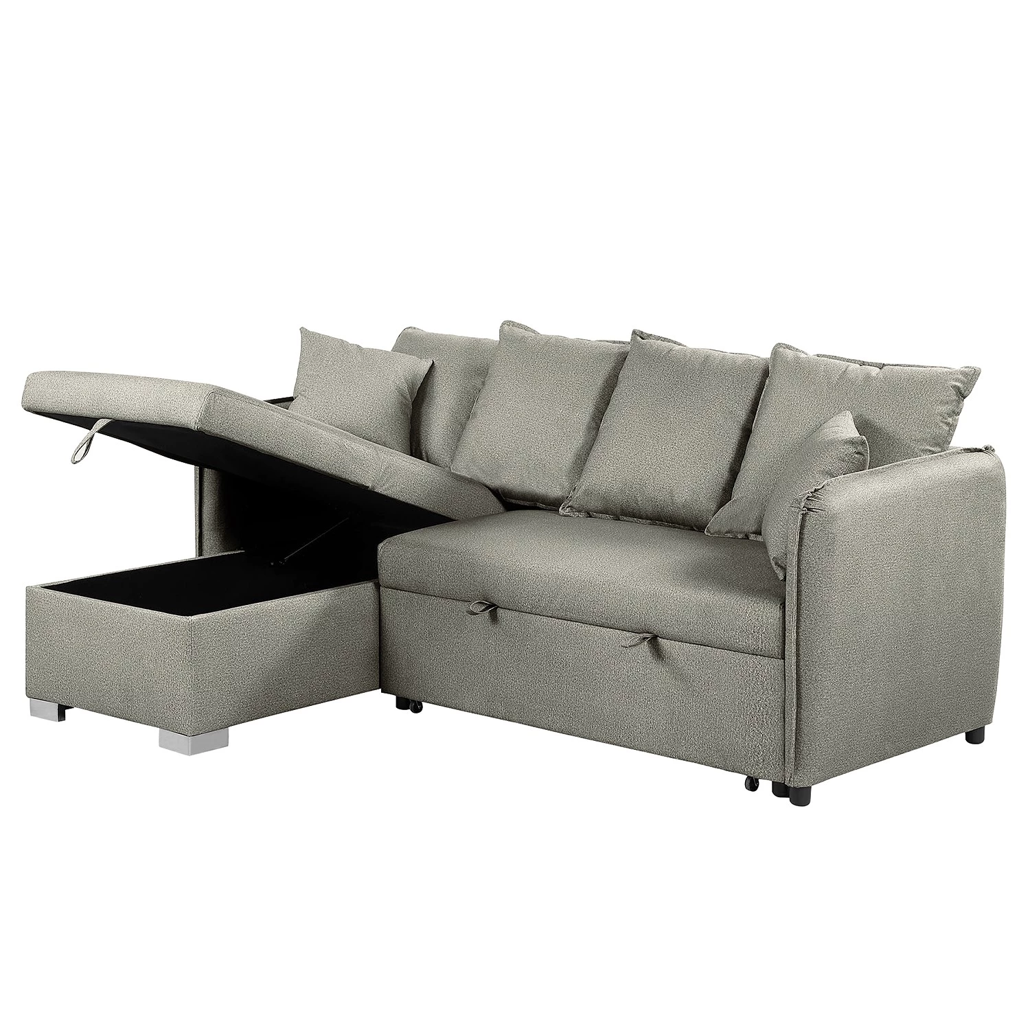 Loftscape Canapé d’angle Lillers - Tissu - Gris lumineux - Méridienne courte à gauche (vue de face) 7 Loftscape Canapé d’angle Lillers - Tissu - Gris lumineux - Méridienne courte à gauche (vue de face) – Image 5