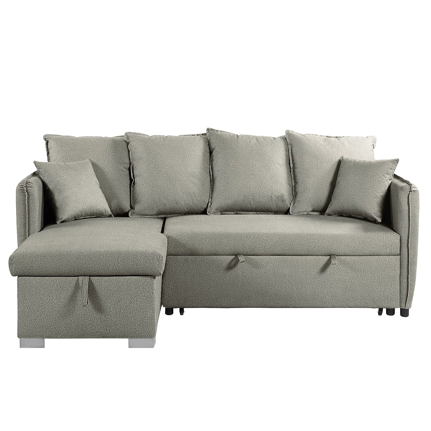 Loftscape Canapé d’angle Lillers - Tissu - Gris lumineux - Méridienne courte à gauche (vue de face) 8 Loftscape Canapé d’angle Lillers - Tissu - Gris lumineux - Méridienne courte à gauche (vue de face) – Image 6