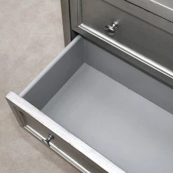 Red Living Commode Vaunac - Blanc / Argenté / Noir -Meubles de salon Soldes 1000242716 210121 08010000024 DETAILS P000000001000242716