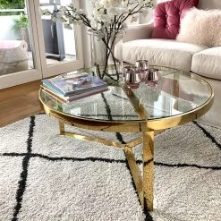 Loftscape Table basse Riquier - Verre / Acier inoxydable - Doré 6 Loftscape Table basse Riquier - Verre / Acier inoxydable - Doré -Meubles de salon Soldes 1000242719 210121 08110500047 MOOD DETAILS P000000001000242719 mood