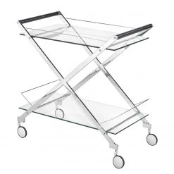 Loftscape Desserte Thoissey - Verre / Acier inoxydable chromé