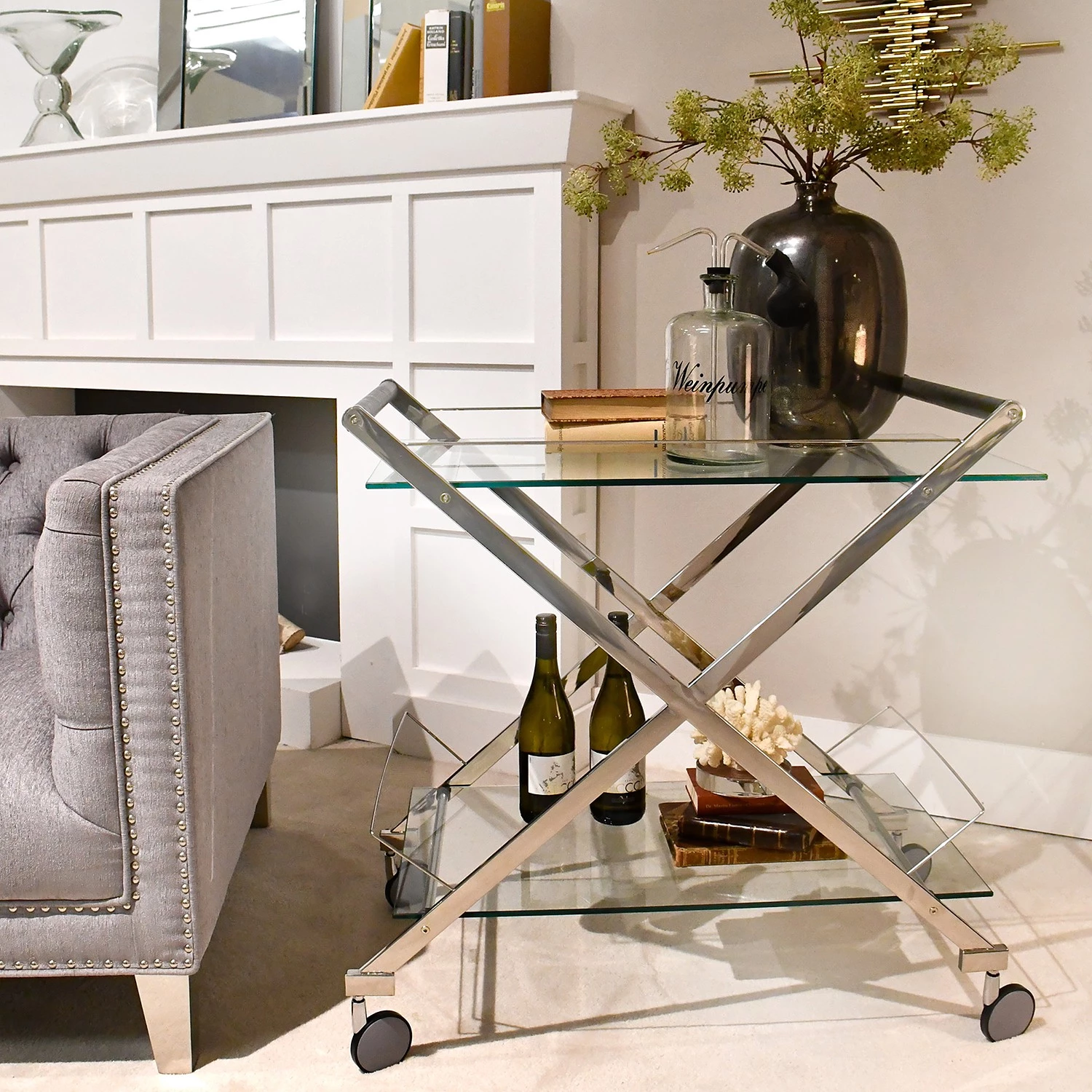 Loftscape Desserte Thoissey - Verre / Acier inoxydable chromé 4 Loftscape Desserte Thoissey - Verre / Acier inoxydable chromé – Image 2