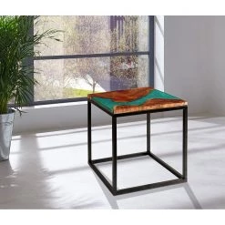 Wolf-Möbel Bout de canapé Tarnac - Résine / Métal - Vert -Meubles de salon Soldes 1000243171 210723 14014400005 MOOD DETAILS P000000001000243171 mood