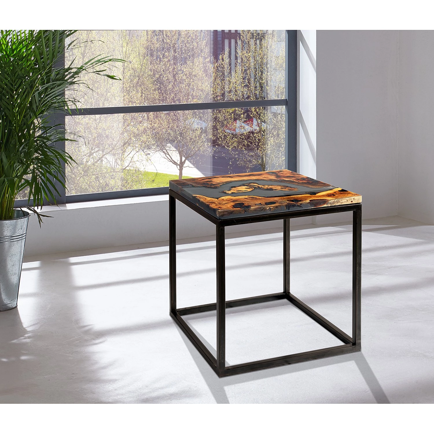 Wolf-Möbel Bout de canapé Tarnac - Résine / Métal - Gris 8 Wolf-Möbel Bout de canapé Tarnac - Résine / Métal - Gris – Image 6