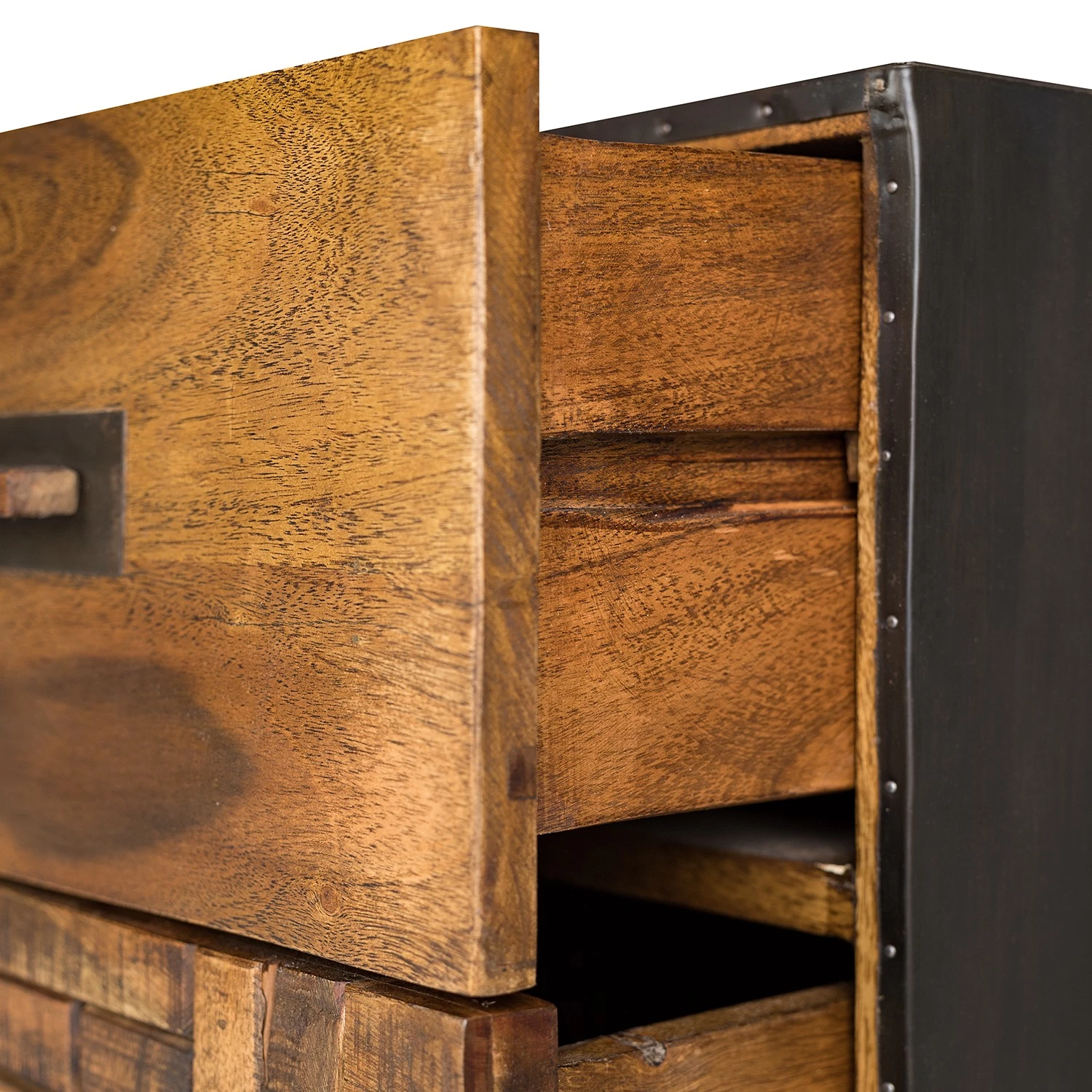 Wolf-Möbel Commode Bazac - Acacia massif - Acacia / Gris foncé 11 Wolf-Möbel Commode Bazac - Acacia massif - Acacia / Gris foncé – Image 9