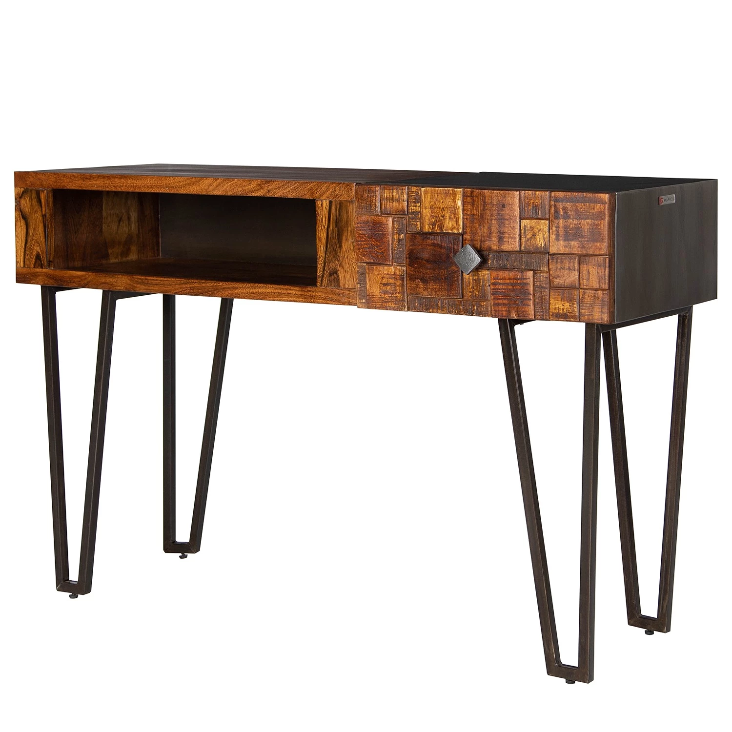 Wolf-Möbel Console Bazac - Acacia massif - Acacia / Gris foncé 3 Wolf-Möbel Console Bazac - Acacia massif - Acacia / Gris foncé