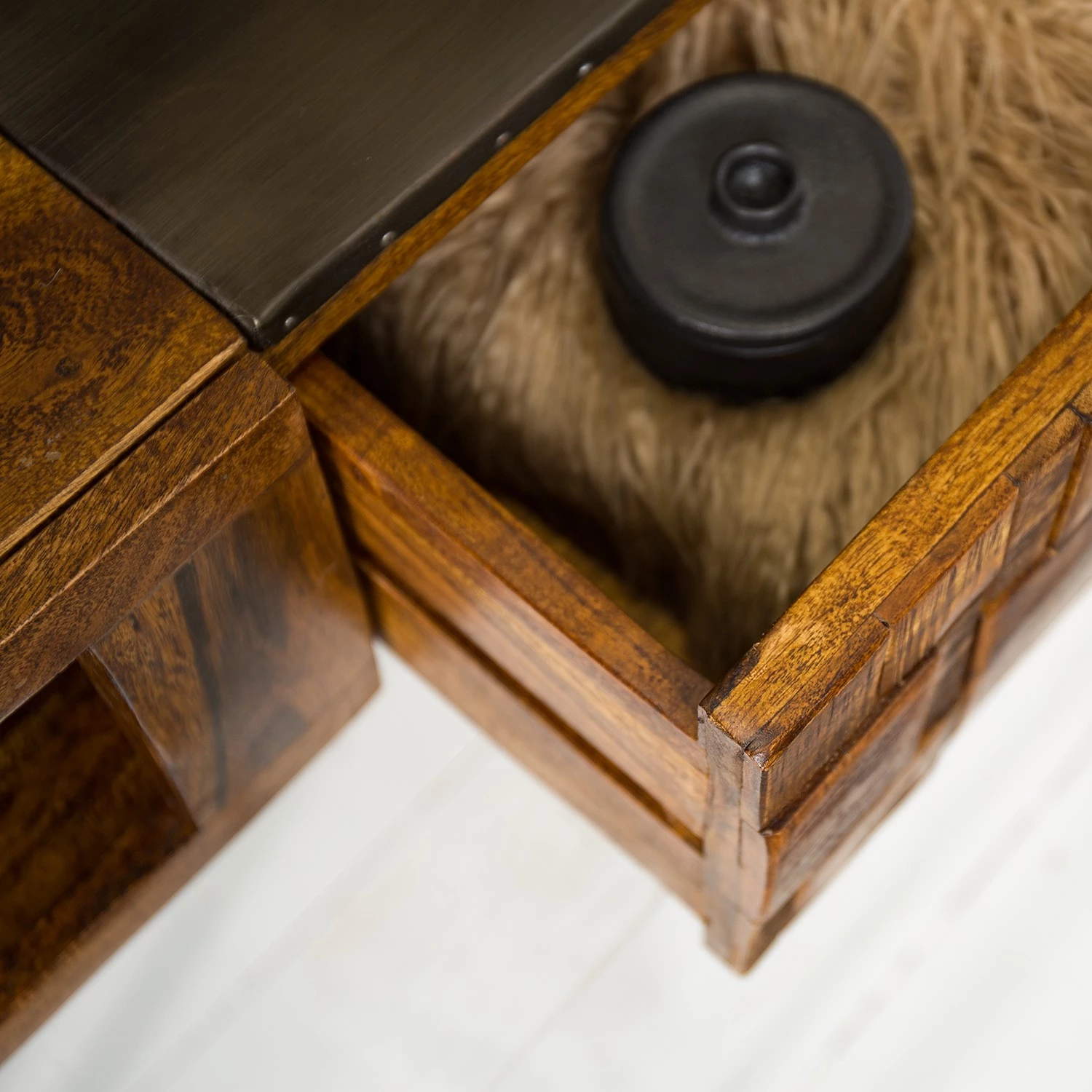 Wolf-Möbel Console Bazac - Acacia massif - Acacia / Gris foncé 7 Wolf-Möbel Console Bazac - Acacia massif - Acacia / Gris foncé – Image 5