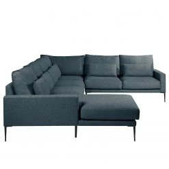 Fredriks Canapé panoramique Garlin - Tissu - Tissu Sogol: Bleu foncé - Méridienne courte à gauche / longue à droite (vue de face) -Meubles de salon Soldes 1000243342 210330 18225901469 DETAILS P000000001000243342