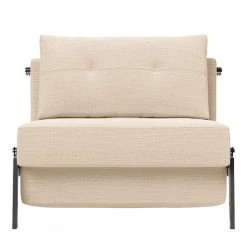 Innovation Möbel Fauteuil convertible Cubed - Tissu Linen: 612 Sand Grey - Chrome brillant -Meubles de salon Soldes 1000244293 210319 10172100021 DETAILS P000000001000244293