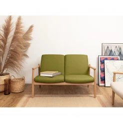 Studio Copenhagen Canapé Froid (2 places) - Tissu - Tissu Baca: Marron clair - Chêne clair -Meubles de salon Soldes 1000244608 210302 06111900062 MOOD DETAILS P000000001000244608 mood