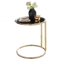 Red Living Bout de canapé Loubers - Verre / Métal - Noir / Doré -Meubles de salon Soldes 1000244871 210202 14554300146 DETAILS P000000001000244871