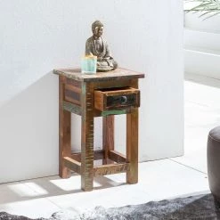 Naturoo Bout de canapé Loubille - Manguier massif - Manguier / Bleu -Meubles de salon Soldes 1000244874 210202 14563600165 MOOD DETAILS P000000001000244874 mood