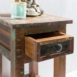 Naturoo Bout de canapé Loubille - Manguier massif - Manguier / Bleu -Meubles de salon Soldes 1000244874 210202 14564600168 DETAILS P000000001000244874