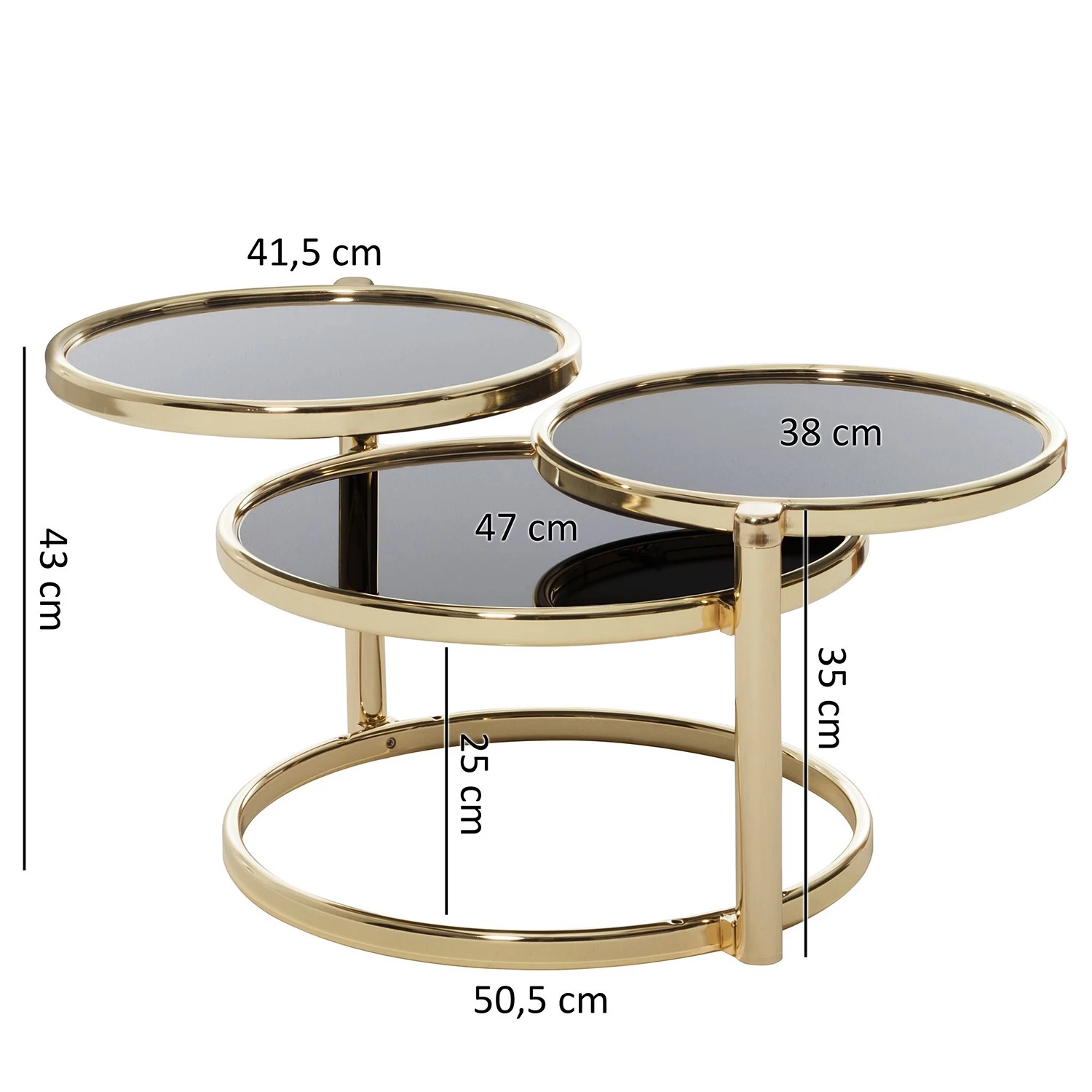 Red Living Table basse Meroux - Verre / Métal - Noir / Doré 9 Red Living Table basse Meroux - Verre / Métal - Noir / Doré – Image 7