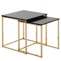 Loftscape Tables gigognes Menville (lot de 2) - Noir / Doré rosé