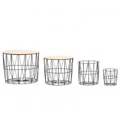 Norrwood Bouts de canapé Veranne I (lot de 4) - Imitation chêne / Noir