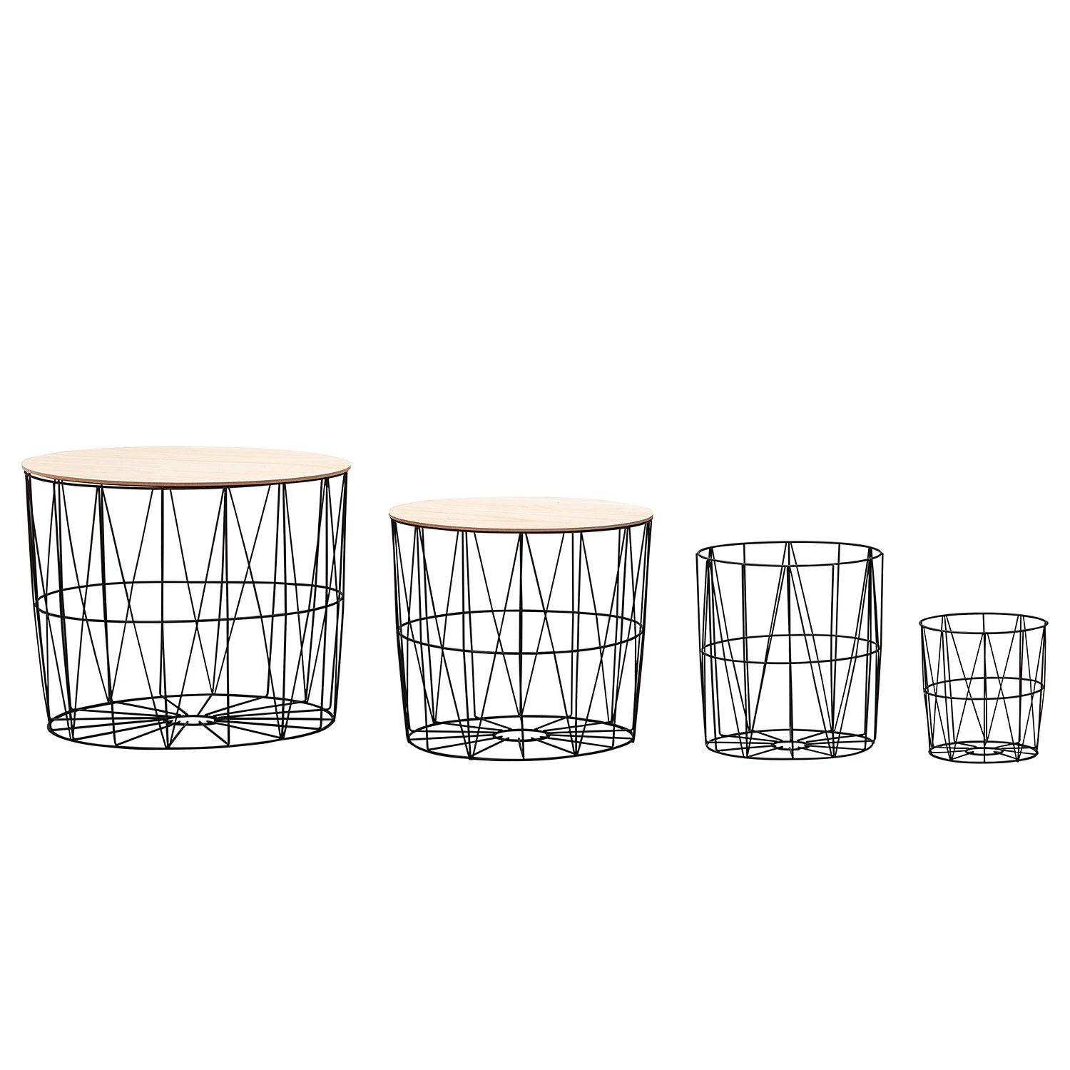 Norrwood Bouts de canapé Veranne I (lot de 4) - Imitation chêne / Noir 3 Norrwood Bouts de canapé Veranne I (lot de 4) - Imitation chêne / Noir