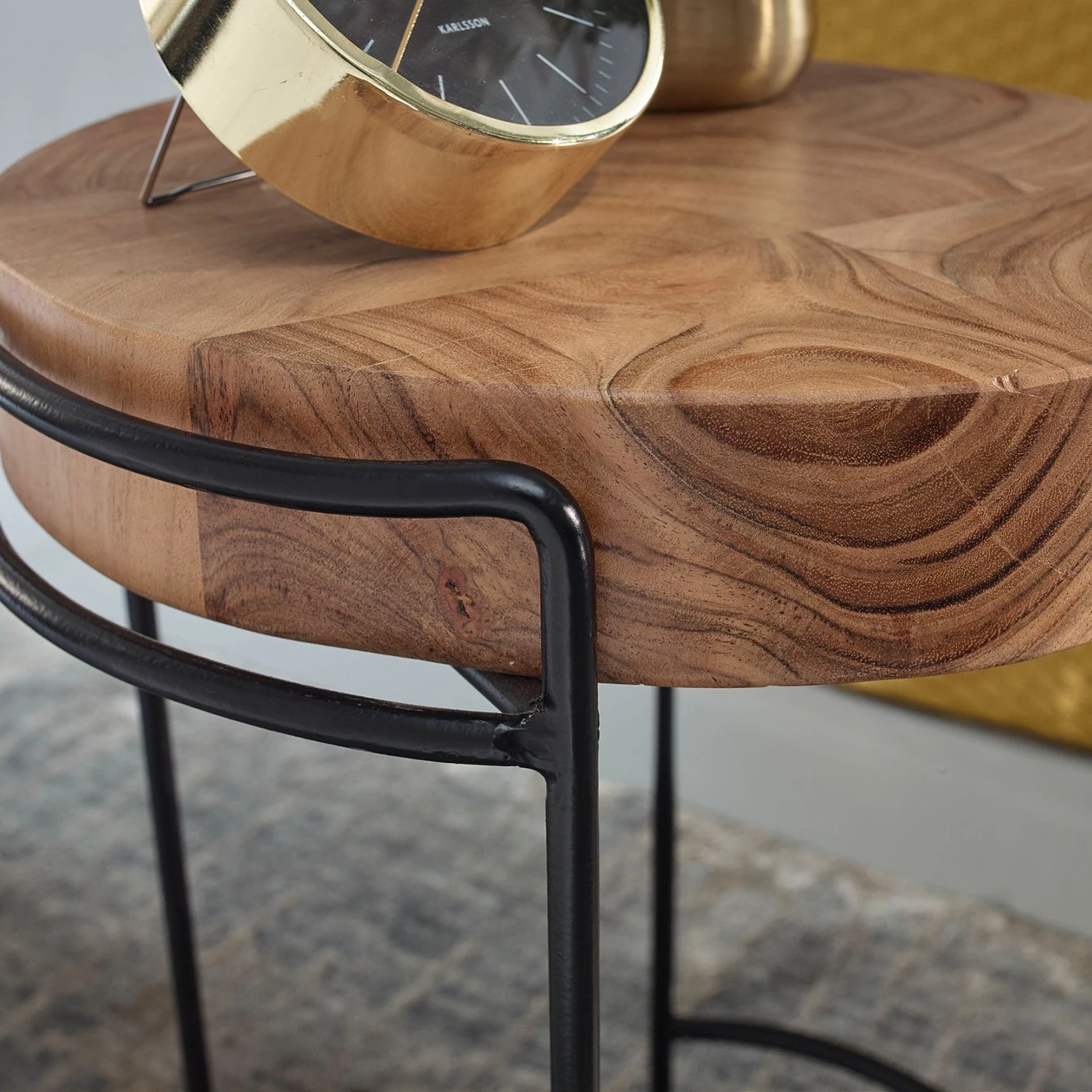 Red Living Bout de canapé Helette - Acacia massif / Métal - Acacia / Noir 6 Red Living Bout de canapé Helette - Acacia massif / Métal - Acacia / Noir – Image 4