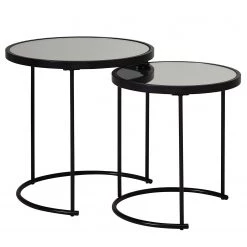 Loftscape Bout de canapé Menglon - Verre / Métal - Noir