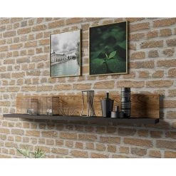 Red Living Tablette murale Turriers - Imitation épicéa / Noir mat -Meubles de salon Soldes 1000245412 210217 13045900045 MOOD DETAILS P000000001000245412 mood