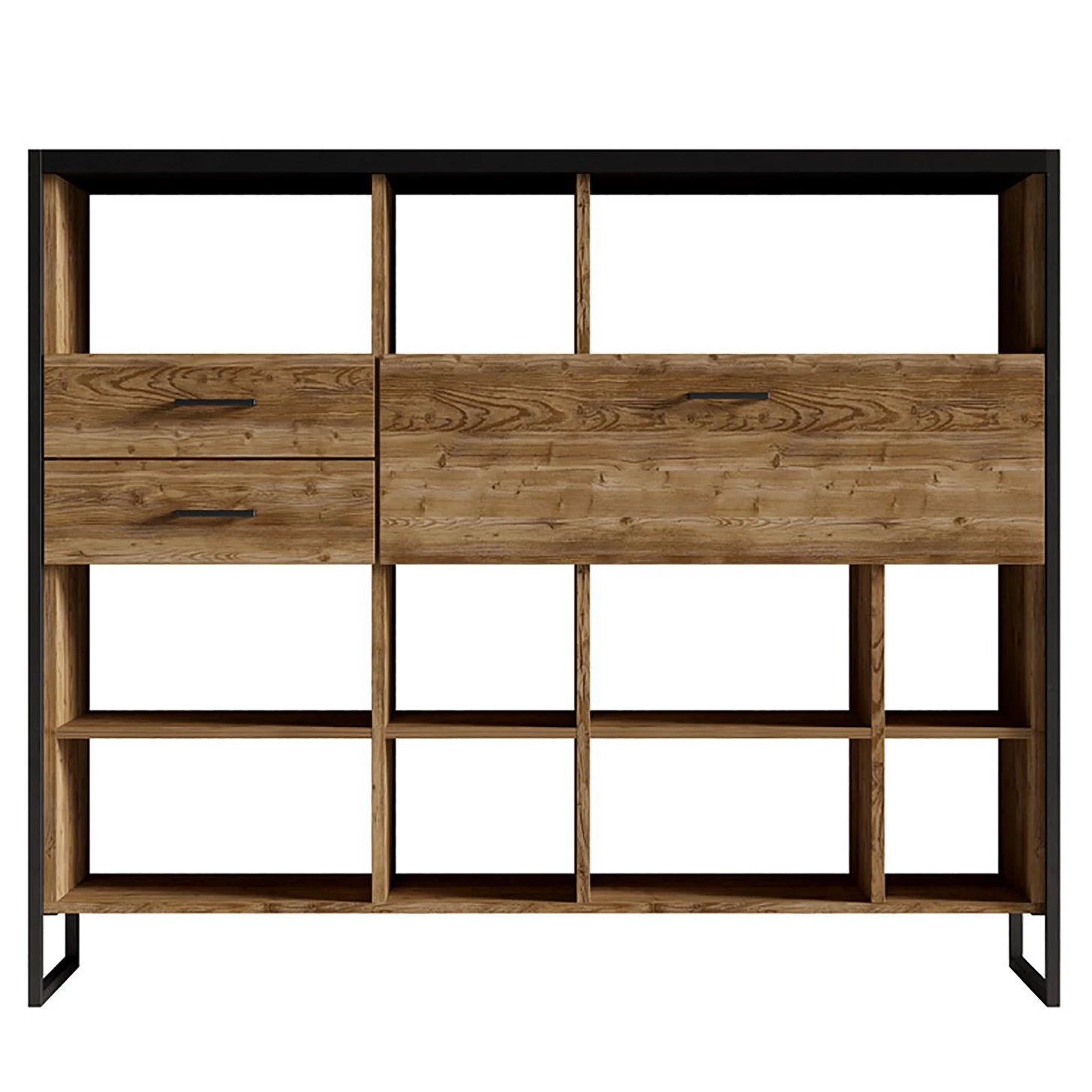 Red Living Étagère Turriers III - Imitation épicéa / Noir mat 6 Red Living Étagère Turriers III - Imitation épicéa / Noir mat – Image 4