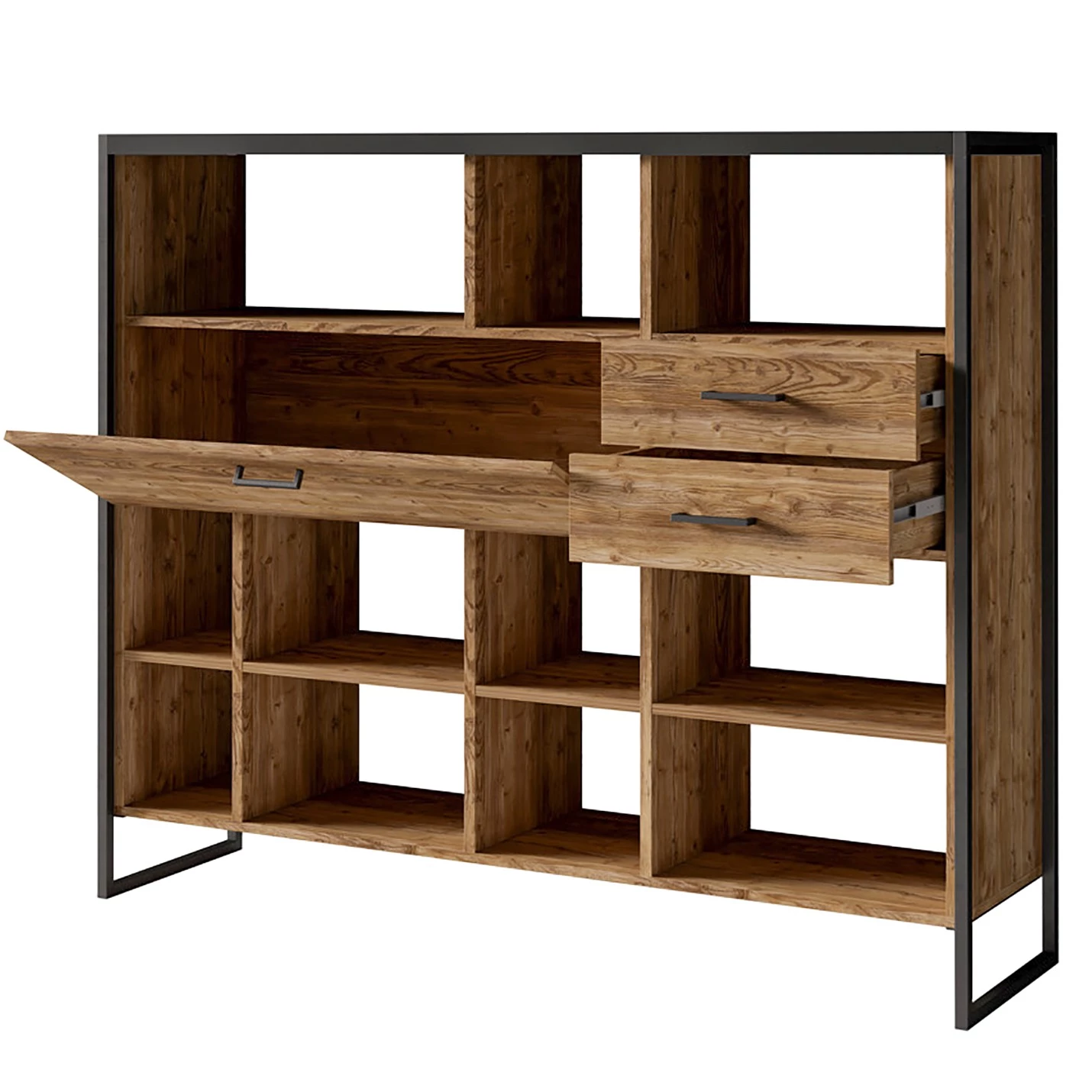 Red Living Étagère Turriers III - Imitation épicéa / Noir mat 7 Red Living Étagère Turriers III - Imitation épicéa / Noir mat – Image 5