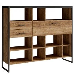 Red Living Étagère Turriers III - Imitation épicéa / Noir mat