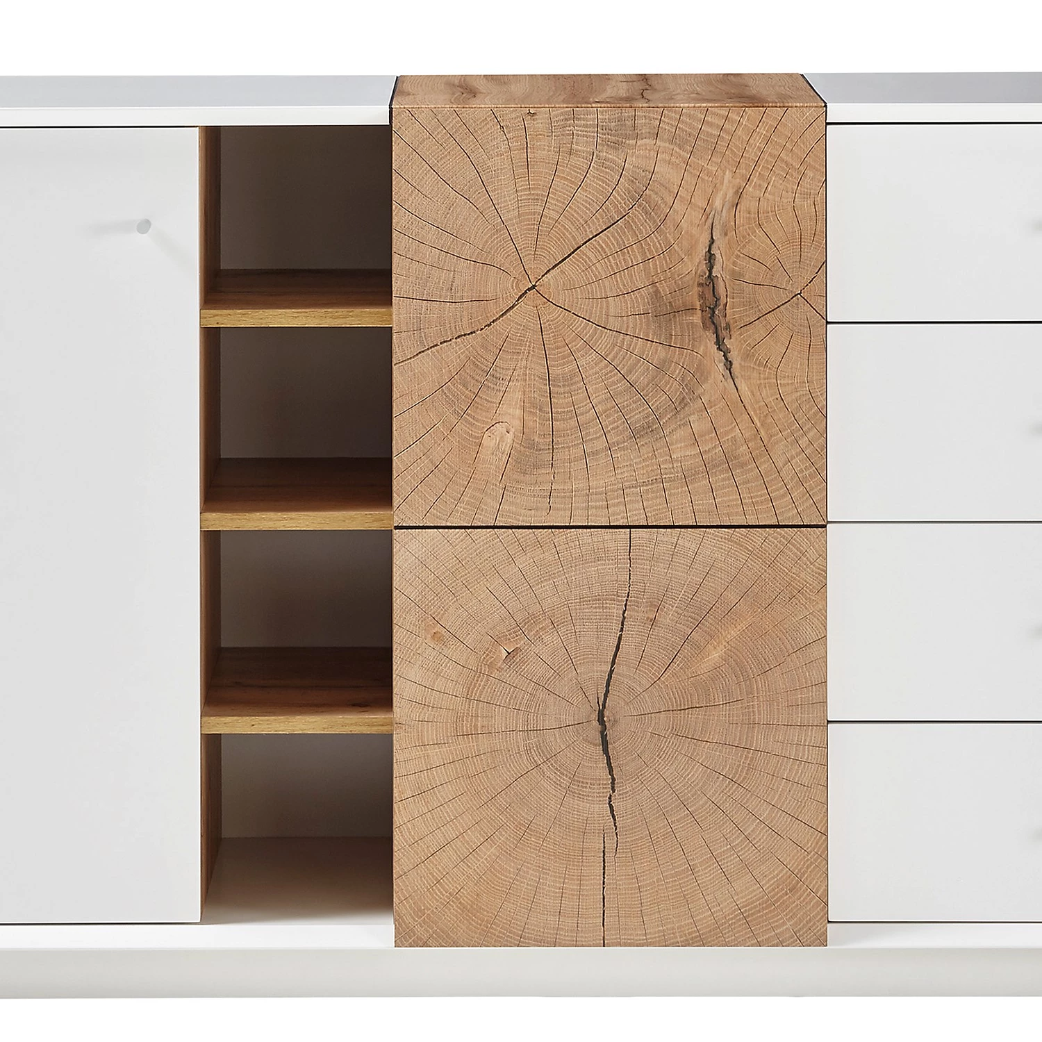 Loftscape Buffet Crecora II - Blanc / Imitation chêne 6 Loftscape Buffet Crecora II - Blanc / Imitation chêne – Image 4