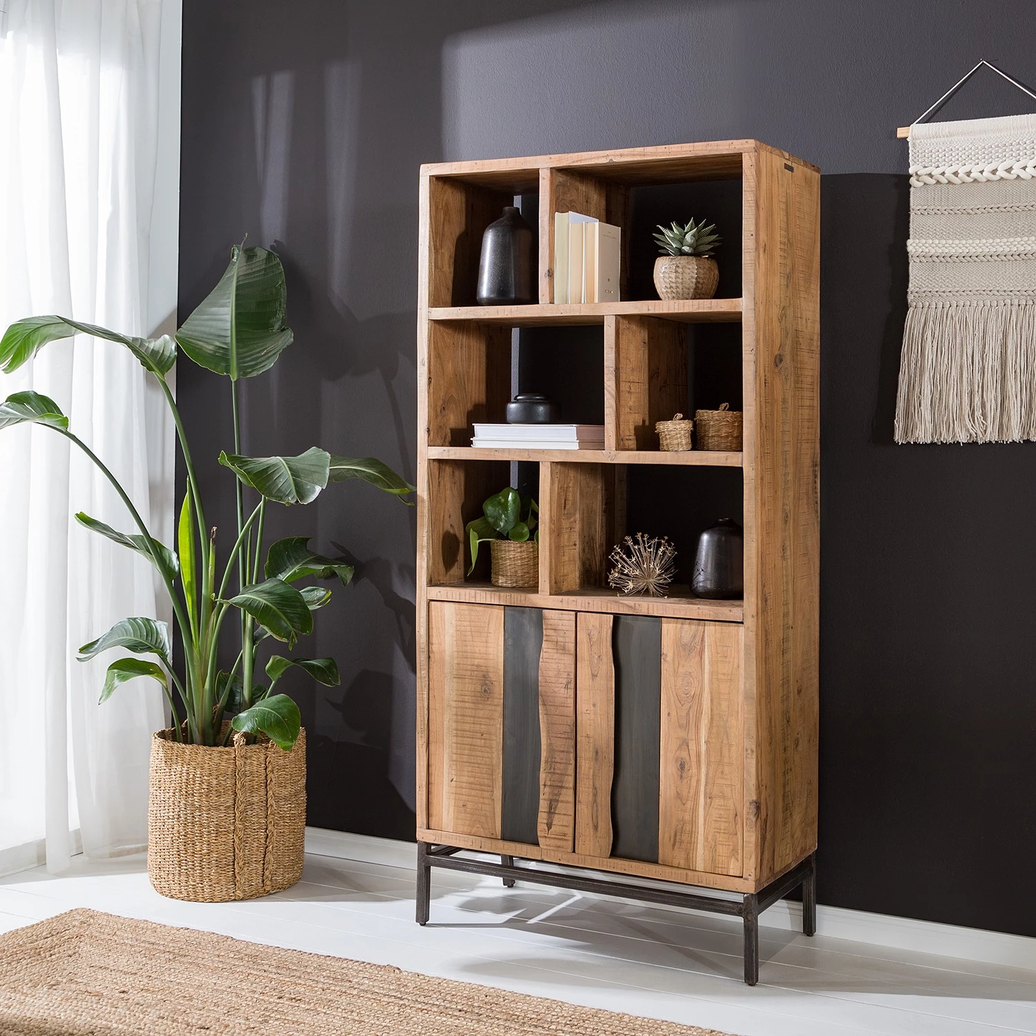 Ars manufacti Étagère de bureau Domme - Acacia massif / Fer - Acacia / Anthracite 4 Ars manufacti Étagère de bureau Domme - Acacia massif / Fer - Acacia / Anthracite – Image 2