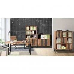 Ars manufacti Étagère de bureau Domme II - Acacia massif / Fer - Acacia / Anthracite -Meubles de salon Soldes 1000246834 211001 14353800038 MOOD DETAILS P000000001000246834 mood