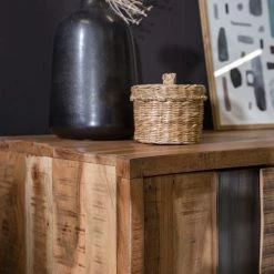 Ars manufacti Étagère de bureau Domme II - Acacia massif / Fer - Acacia / Anthracite -Meubles de salon Soldes 1000246834 220705 021 MOOD DETAILS P000000001000246834 mood