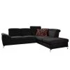 Loftscape Canapé d’angle Tamaris II - Tissu - Tissu Palila: Noir - Angle à droite (vu de face) - Avec fonction couchage -Meubles de salon Soldes 1000248789 210317 15134701388 IMAGE P000000001000248789