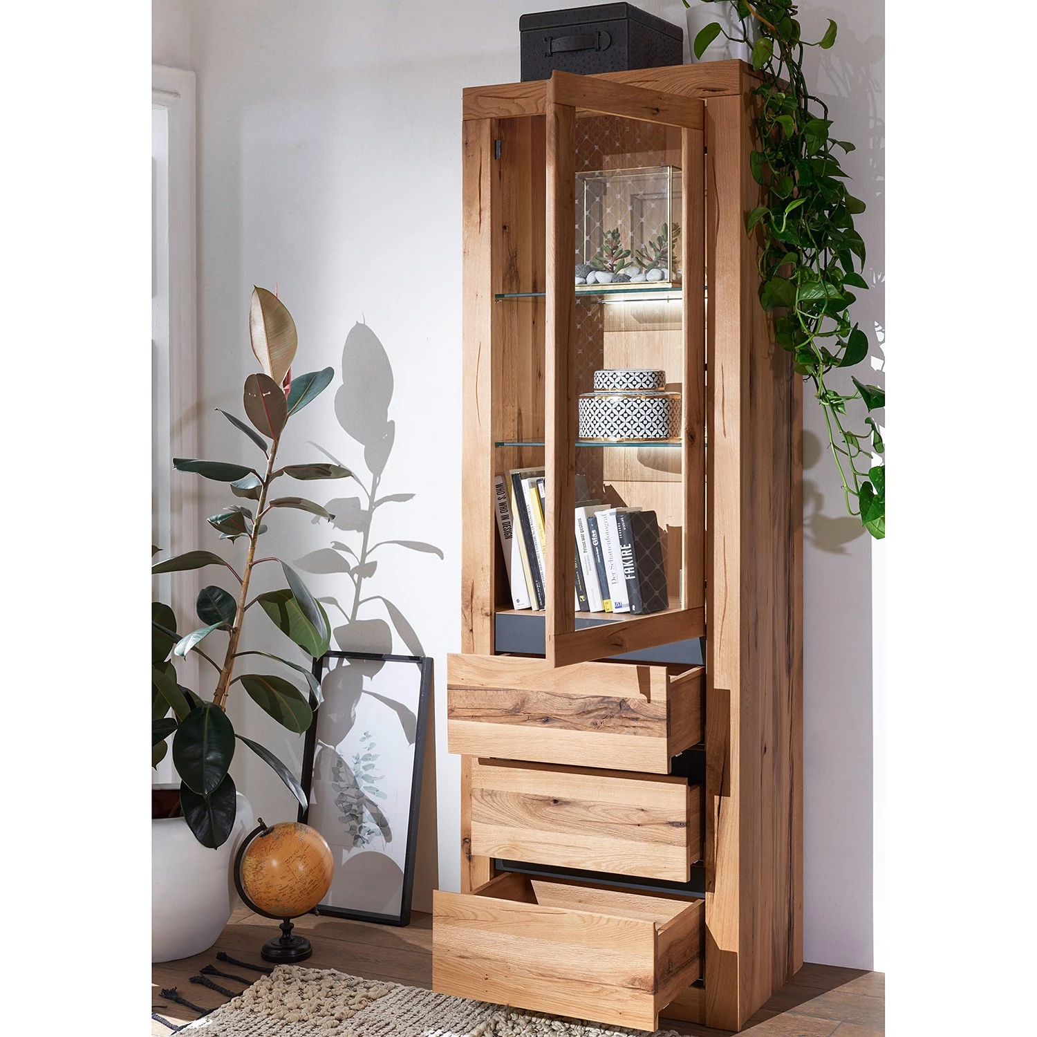 Naturoo Vitrine Gerville II - Chêne sauvage massif / Métal - Chêne sauvage / Anthracite 6 Naturoo Vitrine Gerville II - Chêne sauvage massif / Métal - Chêne sauvage / Anthracite – Image 4