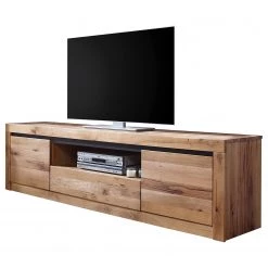 Naturoo Meuble TV Gerville III - Chêne sauvage massif / Métal - Chêne sauvage / Anthracite