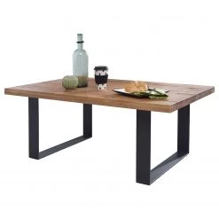 Naturoo Table basse Gerville - Chêne sauvage massif / Métal - Chêne sauvage / Noir