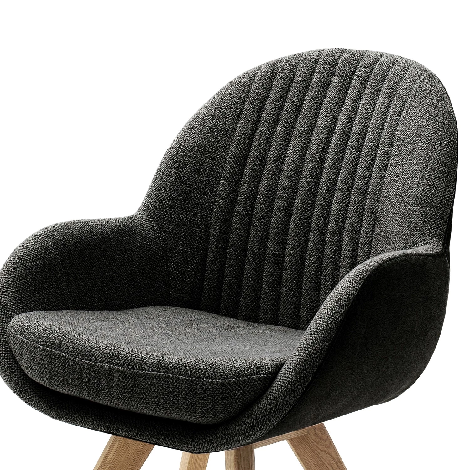 Norrwood Chaises à accoudoirs Chemille - Tissage à plat / Chêne massif - Anthracite 5 Norrwood Chaises à accoudoirs Chemille - Tissage à plat / Chêne massif - Anthracite – Image 3