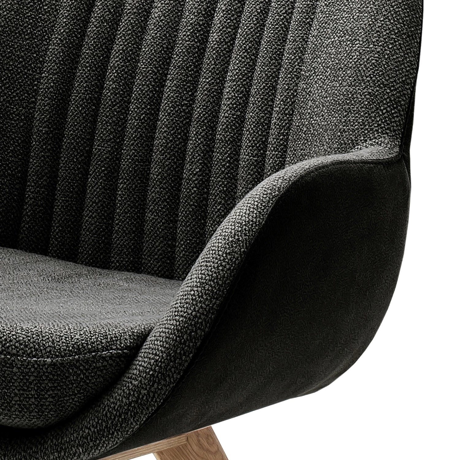 Norrwood Chaises à accoudoirs Chemille - Tissage à plat / Chêne massif - Anthracite 6 Norrwood Chaises à accoudoirs Chemille - Tissage à plat / Chêne massif - Anthracite – Image 4