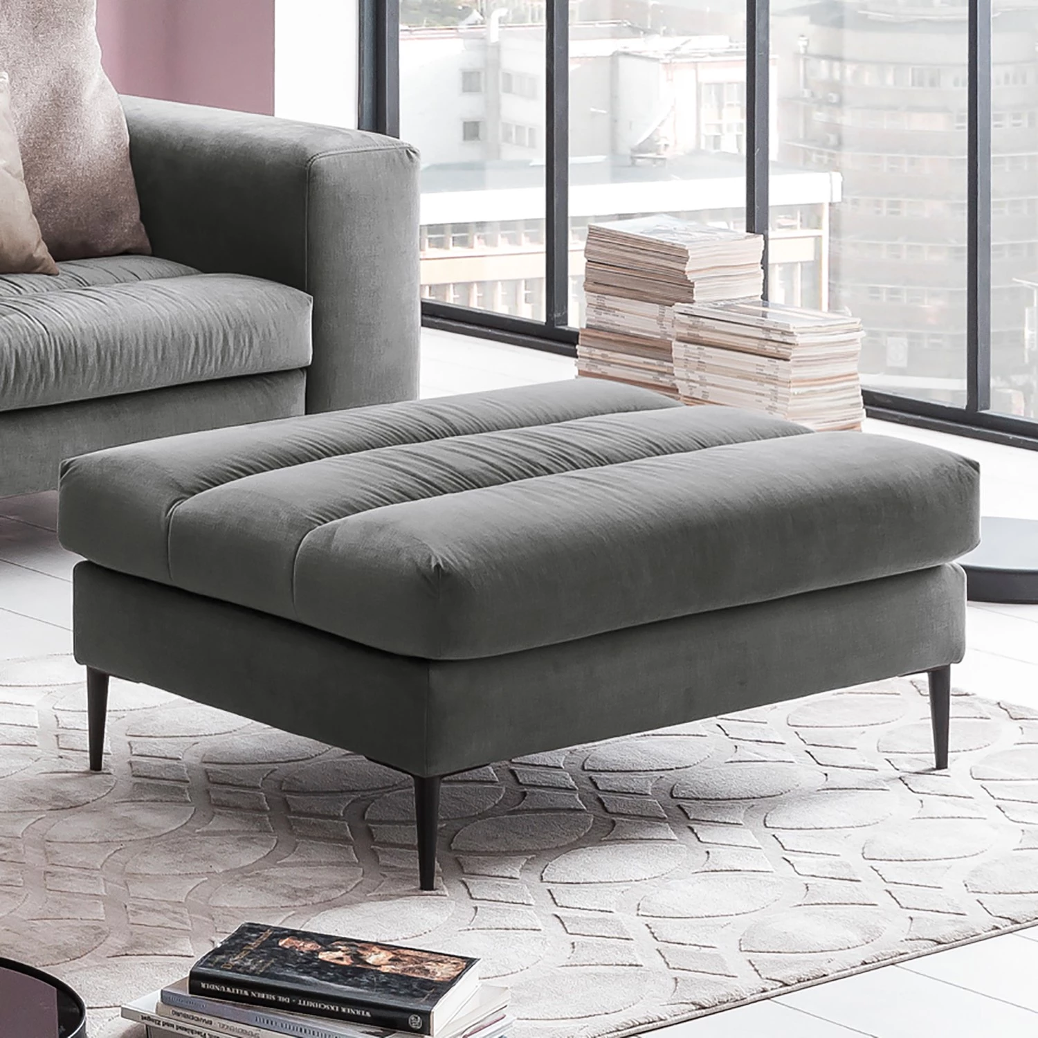 Fredriks Canapé d’angle Valmorel - Tissu - Microfibre Knarik: Gris foncé - Méridienne courte à gauche (vue de face) - Avec repose-pieds 5 Fredriks Canapé d’angle Valmorel - Tissu - Microfibre Knarik: Gris foncé - Méridienne courte à gauche (vue de face) - Avec repose-pieds – Image 3