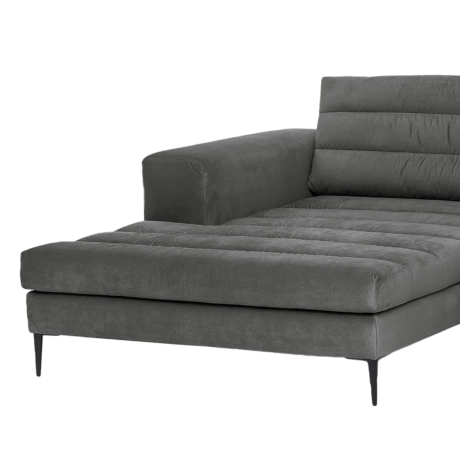 Fredriks Canapé d’angle Valmorel - Tissu - Microfibre Knarik: Gris foncé - Méridienne courte à gauche (vue de face) - Avec repose-pieds 8 Fredriks Canapé d’angle Valmorel - Tissu - Microfibre Knarik: Gris foncé - Méridienne courte à gauche (vue de face) - Avec repose-pieds – Image 6