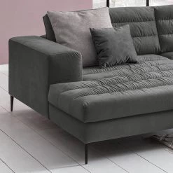 Fredriks Canapé d’angle Valmorel - Tissu - Microfibre Knarik: Gris foncé - Méridienne courte à gauche (vue de face) - Avec repose-pieds 21 Fredriks Canapé d’angle Valmorel - Tissu - Microfibre Knarik: Gris foncé - Méridienne courte à gauche (vue de face) - Avec repose-pieds -Meubles de salon Soldes 1000249834 210415 15472000211 DETAILS P000000001000249834