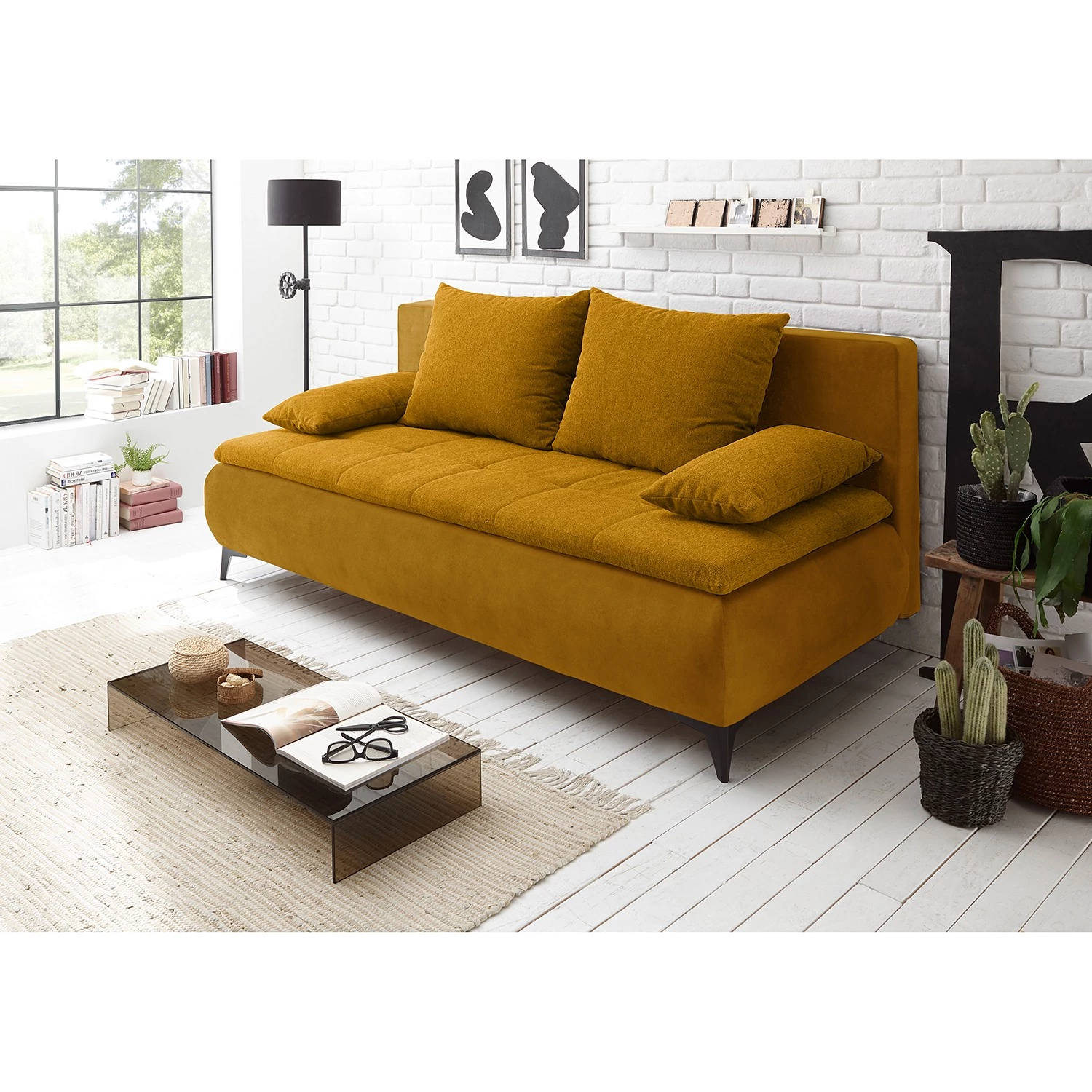 Loftscape Clic-clac Moirax - Tissu / Microfibre - Microfibre Salvo: Ocre 4 Loftscape Clic-clac Moirax - Tissu / Microfibre - Microfibre Salvo: Ocre – Image 2