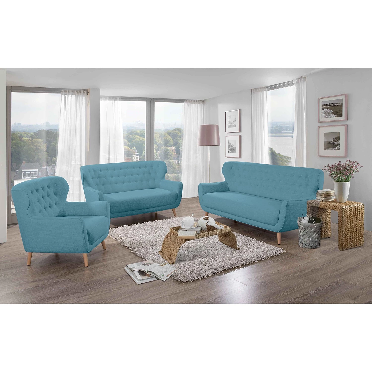 Ridgevalley Canapé Mansac (2 places) - Tissage à plat - Tissu Gila: Bleu marine 4 Ridgevalley Canapé Mansac (2 places) - Tissage à plat - Tissu Gila: Bleu marine – Image 2