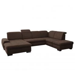 Loftscape Canapé panoramique Boussay - Tissage à plat - Tissu Olea: Espresso - Méridienne courte à gauche / longue à droite (vue de face) - Avec fonction couchage -Meubles de salon Soldes 1000253911 210419 15232101640 DETAILS P000000001000253911