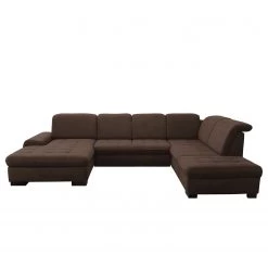 Loftscape Canapé panoramique Boussay - Tissage à plat - Tissu Olea: Espresso - Méridienne courte à gauche / longue à droite (vue de face) - Avec fonction couchage -Meubles de salon Soldes 1000253911 210419 15232101641 DETAILS P000000001000253911