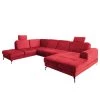 Loftscape Canapé panoramique Lascaux - Velours - Velours Ravi: Rouge - Méridienne courte à droite / longue à gauche (vue de face) -Meubles de salon Soldes 1000253914 210419 15234601668 IMAGE P000000001000253914
