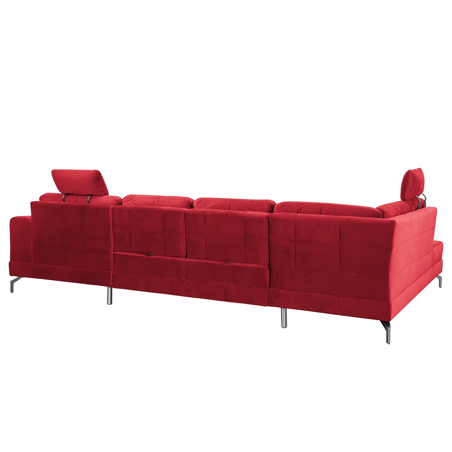 Loftscape Canapé panoramique Lascaux - Velours - Velours Ravi: Rouge - Méridienne courte à droite / longue à gauche (vue de face) 7 Loftscape Canapé panoramique Lascaux - Velours - Velours Ravi: Rouge - Méridienne courte à droite / longue à gauche (vue de face) – Image 5