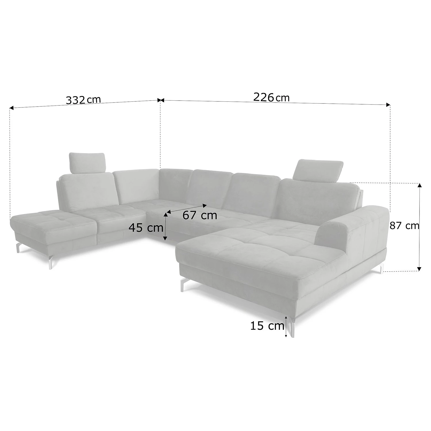 Loftscape Canapé panoramique Lascaux - Velours - Velours Ravi: Rouge - Méridienne courte à droite / longue à gauche (vue de face) 10 Loftscape Canapé panoramique Lascaux - Velours - Velours Ravi: Rouge - Méridienne courte à droite / longue à gauche (vue de face) – Image 8