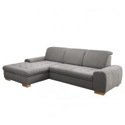 Loftscape Canapé d’angle Boussay - Tissu - Tissu Neli: Gris - Méridienne courte à gauche (vue de face) - Sans fonction couchage