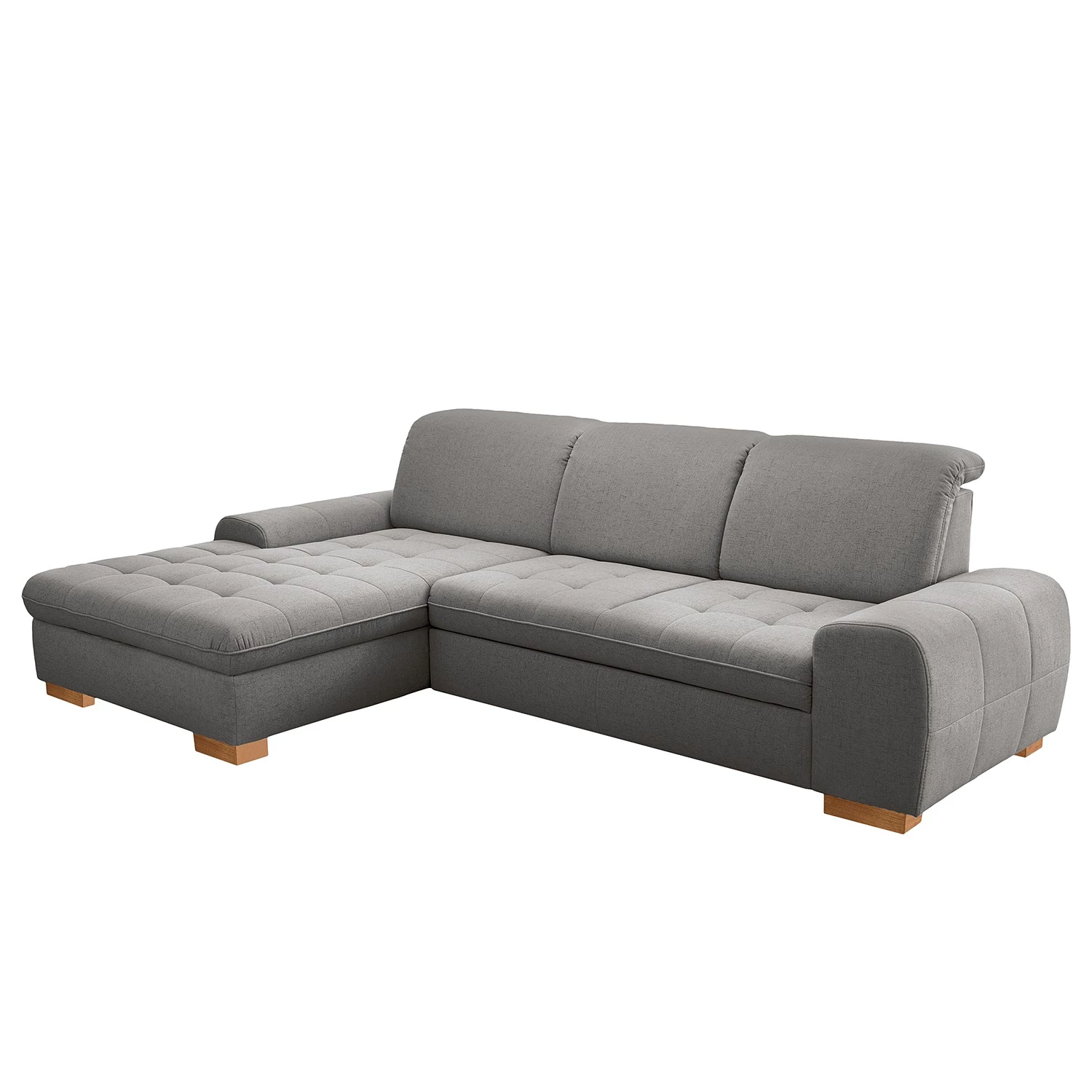 Loftscape Canapé d’angle Boussay - Tissu - Tissu Neli: Gris - Méridienne courte à gauche (vue de face) - Sans fonction couchage 3 Loftscape Canapé d’angle Boussay - Tissu - Tissu Neli: Gris - Méridienne courte à gauche (vue de face) - Sans fonction couchage